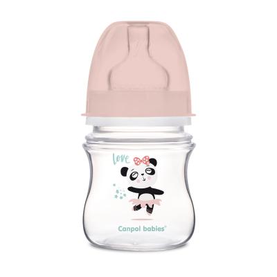 Canpol babies Exotic Animals Easy Start Anti-Colic Bottle Pink 0m+ Kojenecká lahev pro děti 120 ml