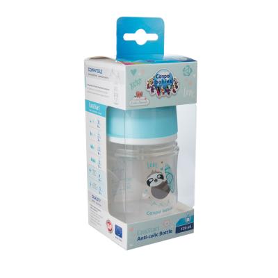 Canpol Babies Exotic Animals Easy Start Anti-Colic Bottle Blue 0m+ Kojenecká lahev pro děti 120 ml