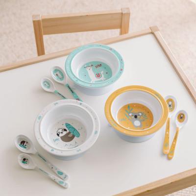 Canpol babies Exotic Animals Melamine Bowl With Suction Ring Turquoise Nádobí pro děti 270 ml