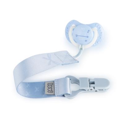 LOVI Baby Shower Soother Clip With Ribbon Boy Klip na dudlík pro děti 2 ks
