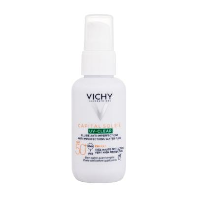 Vichy Capital Soleil UV-Clear Anti-Imperfections Water Fluid SPF50+ Opalovací přípravek na obličej pro ženy 40 ml