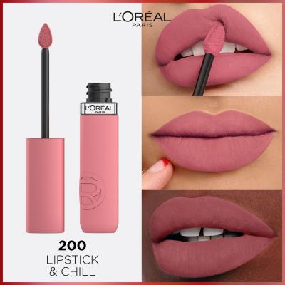 L&#039;Oréal Paris Infaillible Matte Resistance Lipstick Rtěnka pro ženy 5 ml Odstín 200 Lipstick&amp;Chill