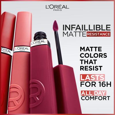 L&#039;Oréal Paris Infaillible Matte Resistance Lipstick Rtěnka pro ženy 5 ml Odstín 500 Wine Not?