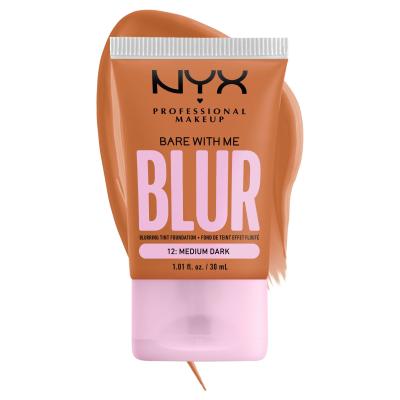 NYX Professional Makeup Bare With Me Blur Tint Foundation Make-up pro ženy 30 ml Odstín 12 Medium Dark