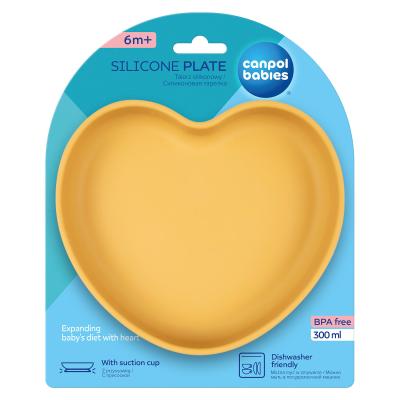 Canpol babies Silicone Suction Plate Yellow Nádobí pro děti 300 ml
