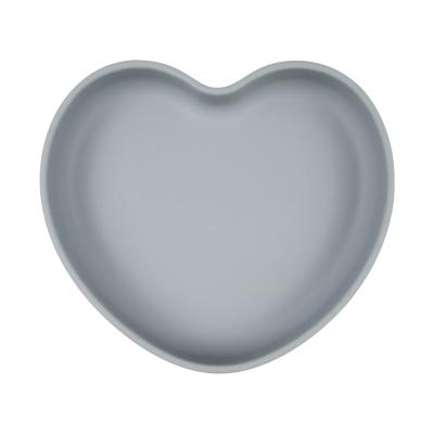 Canpol babies Silicone Suction Plate Heart Grey Nádobí pro děti 300 ml