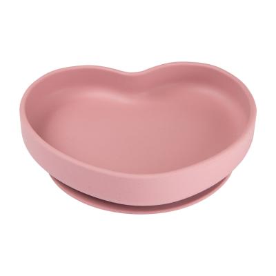 Canpol babies Silicone Suction Plate Heart Pink Nádobí pro děti 300 ml