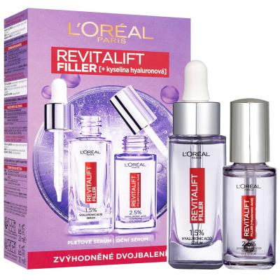 L&#039;Oréal Paris Revitalift Filler HA Dárková kazeta pleťové sérum Revitalift Filler HA 1,5% 30 ml + oční sérum Revitalift Filler HA 2,5% 20 ml