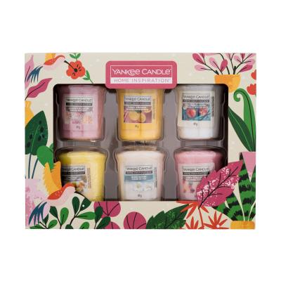 Yankee Candle Home Inspiration Dárková kazeta vonná svíčka Sugared Blossom 49 g + vonná svíčka Mango Lemonade 49 g + vonná svíčka Pomegranate Coconut 49 g + vonná svíčka Citrus Spice 49 g + vonná svíčka Island Blooms 49 g + vonná svíčka Confetti Macarons 49 g