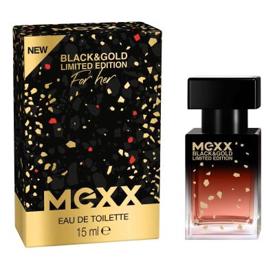Mexx Black &amp; Gold Limited Edition Toaletní voda pro ženy 15 ml