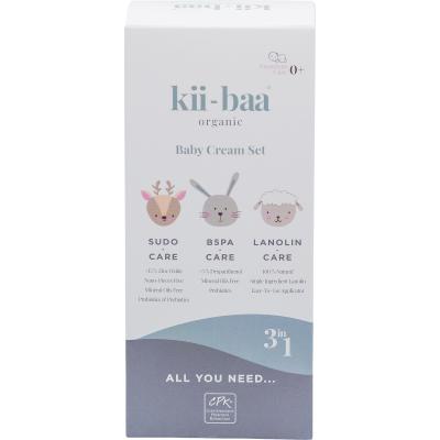 Kii-Baa Organic Baby Cream Set Dárková kazeta dětský krém B5PA-CARE 50 g + dětský krém SUDO-CARE 50 g + dětská mast Lanolin Care 30 g