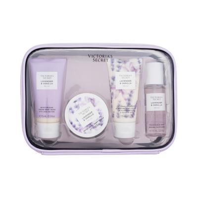 Victoria´s Secret Levender & Vanilla Relax Dárková kazeta tělový sprej 75 ml + tělové mléko 75 ml + tělový peeling 85 g + sprchový krém 75 ml