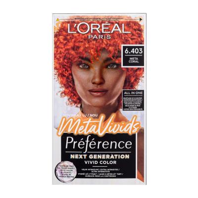 L'Oréal Paris Préférence Meta Vivids Barva na vlasy pro ženy 75 ml Odstín 6.403 Meta Coral