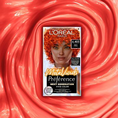 L&#039;Oréal Paris Préférence Meta Vivids Barva na vlasy pro ženy 75 ml Odstín 6.403 Meta Coral