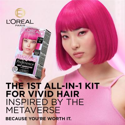 L&#039;Oréal Paris Préférence Meta Vivids Barva na vlasy pro ženy 75 ml Odstín 7.222 Meta Pink