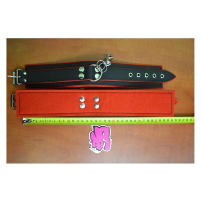 Sexy Elephant Leather BlackRed Leg Cuffs BDSM pomůcka 1 ks
