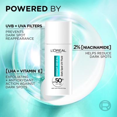 L&#039;Oréal Paris Bright Reveal Dark Spot UV Fluid SPF50+ Denní pleťový krém pro ženy 50 ml