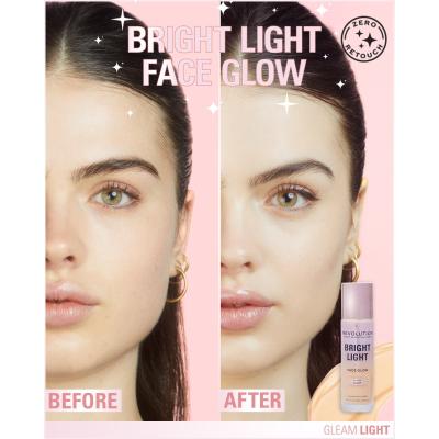 Makeup Revolution London Bright Light Face Glow Make-up pro ženy 23 ml Odstín Gleam Light