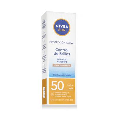 Nivea Sun UV Face Shine Control BB SPF50 Opalovací přípravek na obličej pro ženy 50 ml Odstín Medium