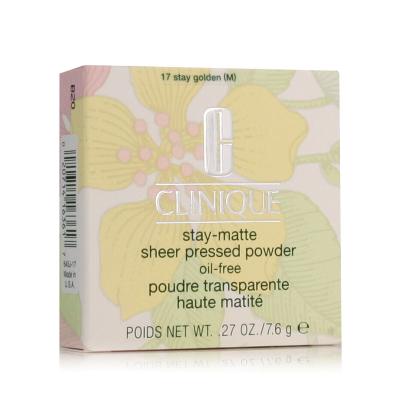 Clinique Stay-Matte Sheer Pressed Powder Pudr pro ženy 7,6 g Odstín 17 Stay Golden