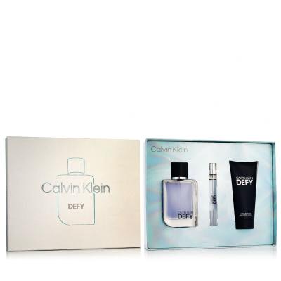 Calvin Klein Defy Dárková kazeta toaletní voda 100 ml + sprchový gel 100 ml + toaletní voda 10 ml