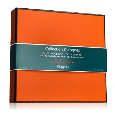 Hermes Colognes Collection Dárková kazeta kolínská voda Eau de Basilic Pourpre 15 ml + kolínská voda Eau de Citron Noir 15 ml + kolínská voda Eau de Rhubarbe Écarlate 15 ml + kolínská voda Eau D'Orange Verte 15 ml