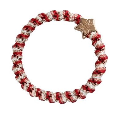 By Eloise London Woven Gold Star Gumička na vlasy pro ženy 1 ks Odstín Candy Cane