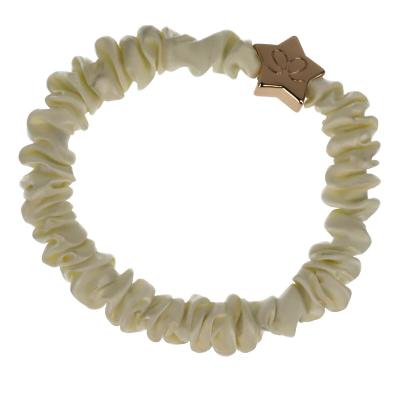 By Eloise London Skinny Silk Scrunchie Gold Star Gumička na vlasy pro ženy 1 ks Odstín Cream