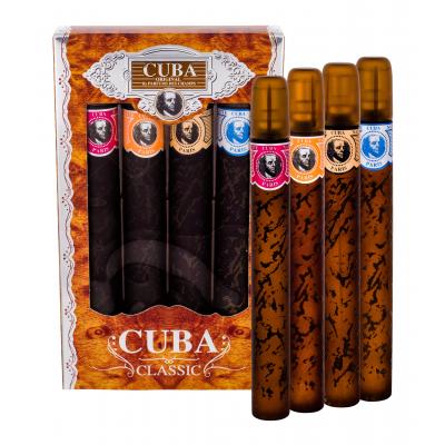 Cuba Classic Dárková kazeta toaletní voda Blue 35 ml + toaletní voda Yellow 35 ml+ toaletní voda Red 35 ml+ toaletní voda Orange 35 ml
