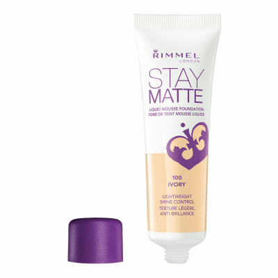 Rimmel London Stay Matte Liquid Mousse Foundation Make-up pro ženy 30 ml Odstín 100 Ivory