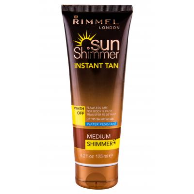 Rimmel London Sun Shimmer Instant Tan Samoopalovací přípravek pro ženy 125 ml Odstín Medium Shimmer