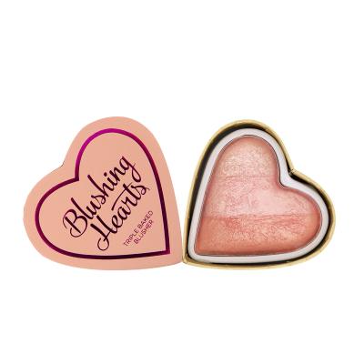 Makeup Revolution London I Heart Makeup Blushing Hearts Tvářenka pro ženy 10 g Odstín Peachy Pink Kisses