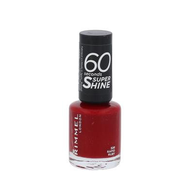 Rimmel London 60 Seconds Super Shine Lak na nehty pro ženy 8 ml Odstín 320 Rapid Ruby