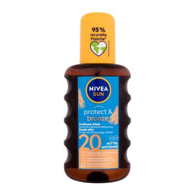 Nivea Sun Protect & Bronze Oil Spray SPF20 Opalovací přípravek na tělo 200 ml
