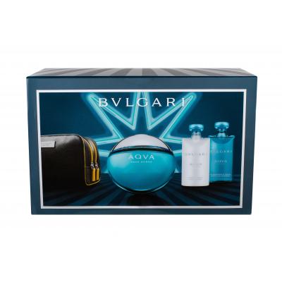 Bvlgari Aqva Pour Homme Dárková kazeta toaletní voda 100 ml + sprchový gel 75 ml + balzám po holení 75 ml + kosmetická taška