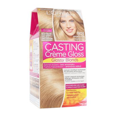 L&#039;Oréal Paris Casting Creme Gloss Glossy Blonds Barva na vlasy pro ženy 48 ml Odstín 801 Silky Blonde
