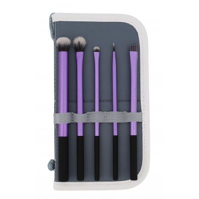 Real Techniques Brushes Eyes Starter Set Dárková kazeta štětec na oční stíny 1 ks + štětec na stínování 1 ks + štětec pro přesné detaily 1 ks + štětec na oční linky 1 ks + štětec na obočí 1 ks + pouzdro