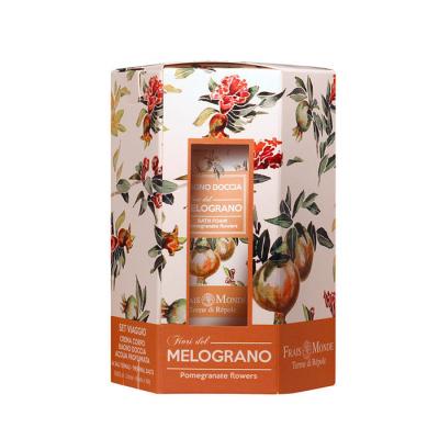 Frais Monde Pomegranate Flowers Dárková kazeta tělový krém 50 ml + pěna do koupele 50 ml + tělová voda 50 ml