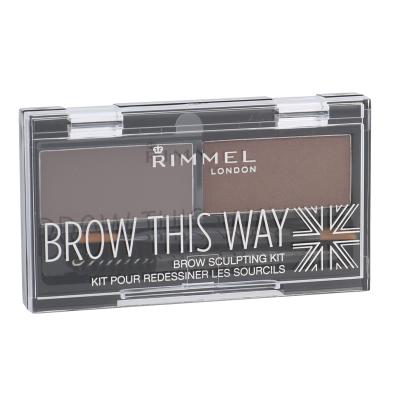 Rimmel London Brow This Way Set a paletka na obočí pro ženy 2,4 g Odstín 002 Medium Brown