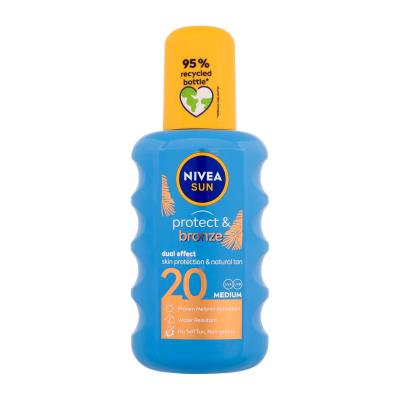 Nivea Sun Protect & Bronze Sun Spray SPF20 Opalovací přípravek na tělo 200 ml