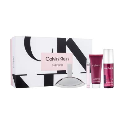 Calvin Klein Euphoria Dárková kazeta parfémovaná voda 100 ml + parfémovaná voda 10 ml + tělové mléko 100 ml + tělový závoj 150 ml