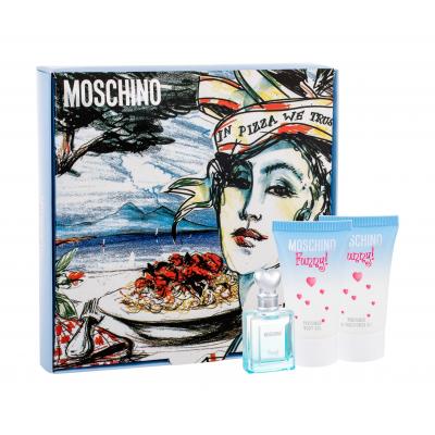 Moschino Funny! Dárková kazeta toaletní voda 4 ml + tělový gel 25 ml + sprchový gel 25 ml