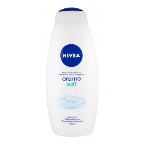 Nivea Creme Soft 750 ml pečující sprchový gel s mandlovým olejem pro ženy