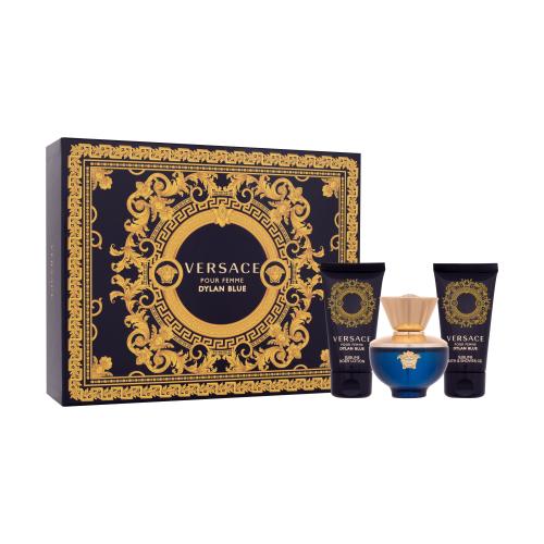 Versace Pour Femme Dylan Blue dárková kazeta pro ženy parfémovaná voda 50 ml + tělové mléko 50 ml + sprchový gel 50 ml