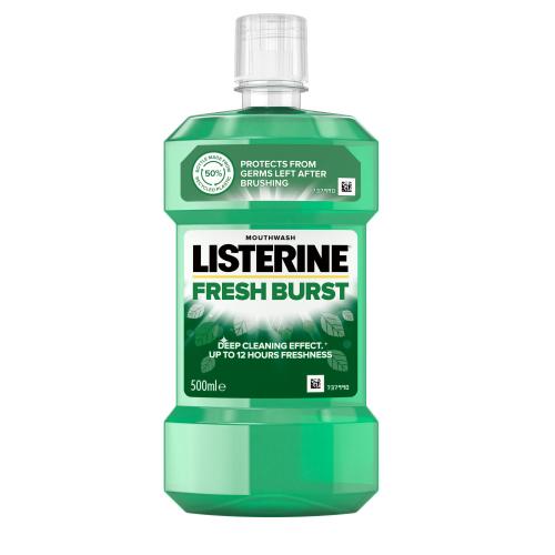Listerine Fresh Burst Mouthwash 500 ml ústní voda pro svěží dech unisex