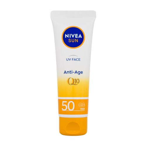 Nivea Sun UV Face Q10 Anti-Age SPF50 50 ml protivráskový opalovací krém pro ženy