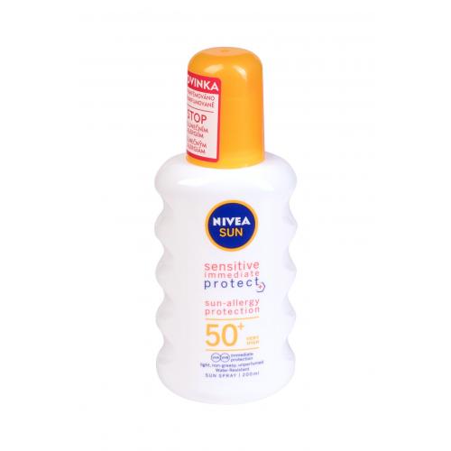 Nivea Sun Sensitive Protect Sun-Allergy SPF50 200 ml sprej na opalování pro citlivou pleť unisex