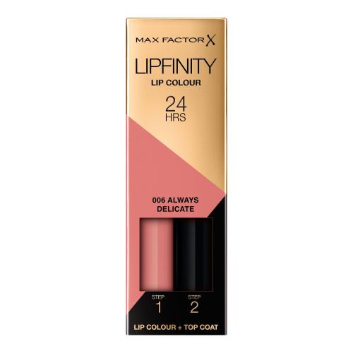Max Factor Lipfinity 24HRS Lip Colour 4,2 g dlouhotrvající rtěnka s balzámem pro ženy 006 Always Delicate