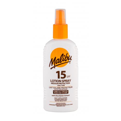 Malibu Lotion Spray SPF15 200 ml voděodolný sprej na opalování unisex