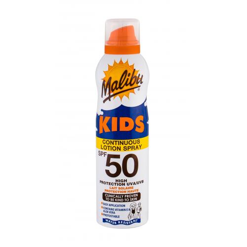 Malibu Kids Continuous Lotion Spray SPF50 175 ml opalovací mléko ve spreji s aloe vera pro děti